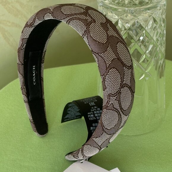 COACH SIGNATURE HEADBAND BOXED:NWT OAK C6359 - Picture 6 of 12